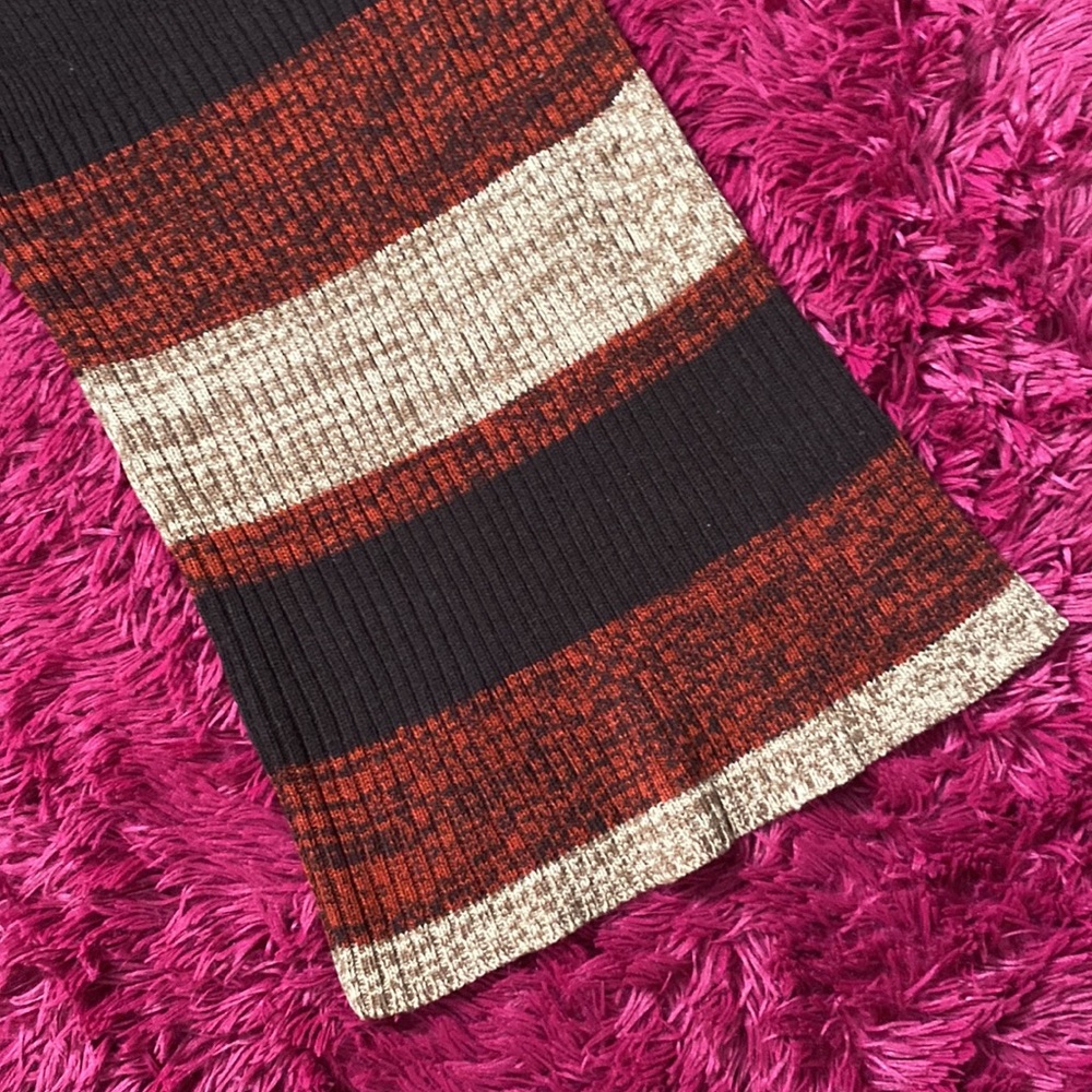 Burnt caramel and cream cowl neck sweater dress / tunic - Picture 11 of 16